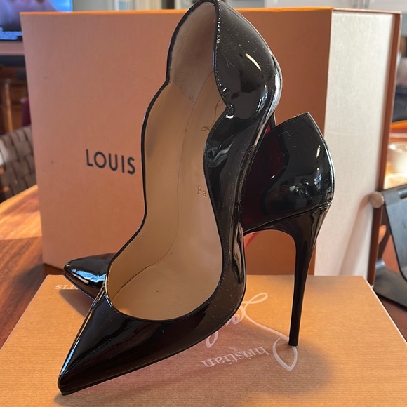 Christian Louboutin So Kate 120 Black Patent Leather Stiletto Heel Pumps 37.5 - Picture 3 of 9